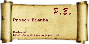 Prosch Bianka névjegykártya